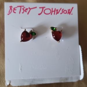 Red post earrings